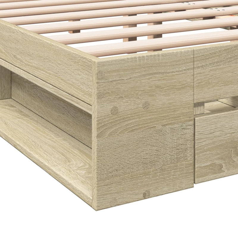 Obyrne Bed, Sonoma Oak, 200 x 200 cm