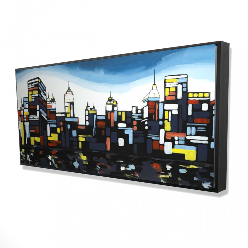 Colorful city - 24"x48" Framed canvas