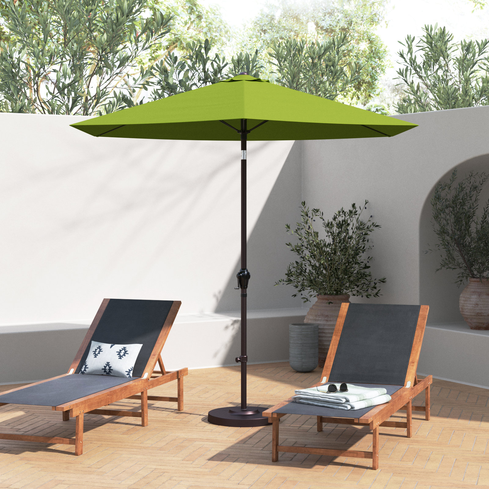 Astraea 108'' Outdoor Umbrella, Lime Green - Polyester