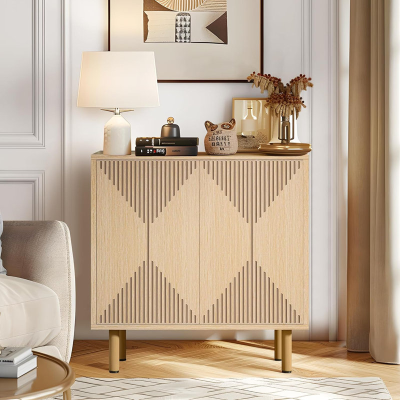 Buffet, l 59,06 po x P 13,77 po x H 31,49 po, Noyer / doré