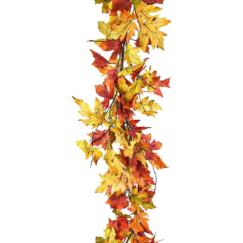 Guirlande de feuilles d'érable en couleurs d'automne The Holiday Aisle®