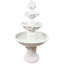 Fontaine d'eau extérieure à 3 étages en fibre de verre traditionnelle blanche avec fruit au sommet Cargan