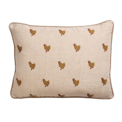 Betsy's Chicken Linen Lumbar Pillow Cover & Insert
