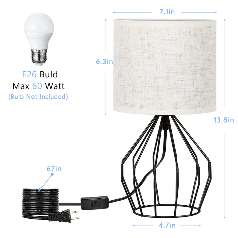 Metal Desk Lamp, Beige, Black