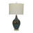 Glass Blue Table Lamp with Bronze Detailing Set