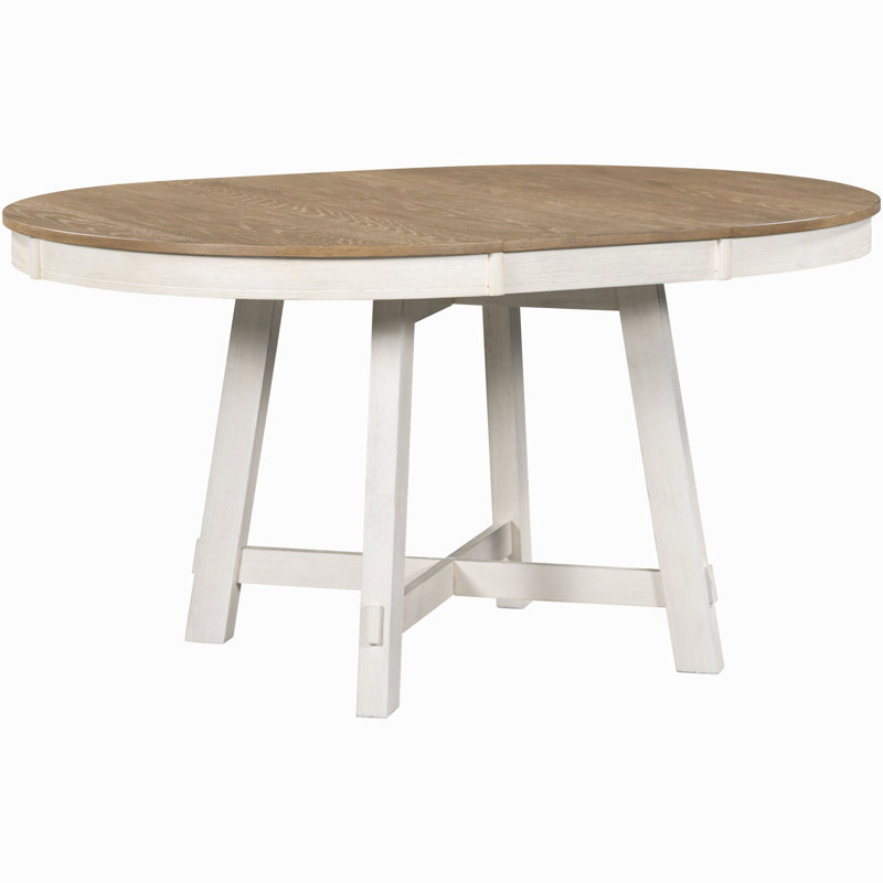 Table de salle à manger extensible Farmhouse, Chêne / Blanc