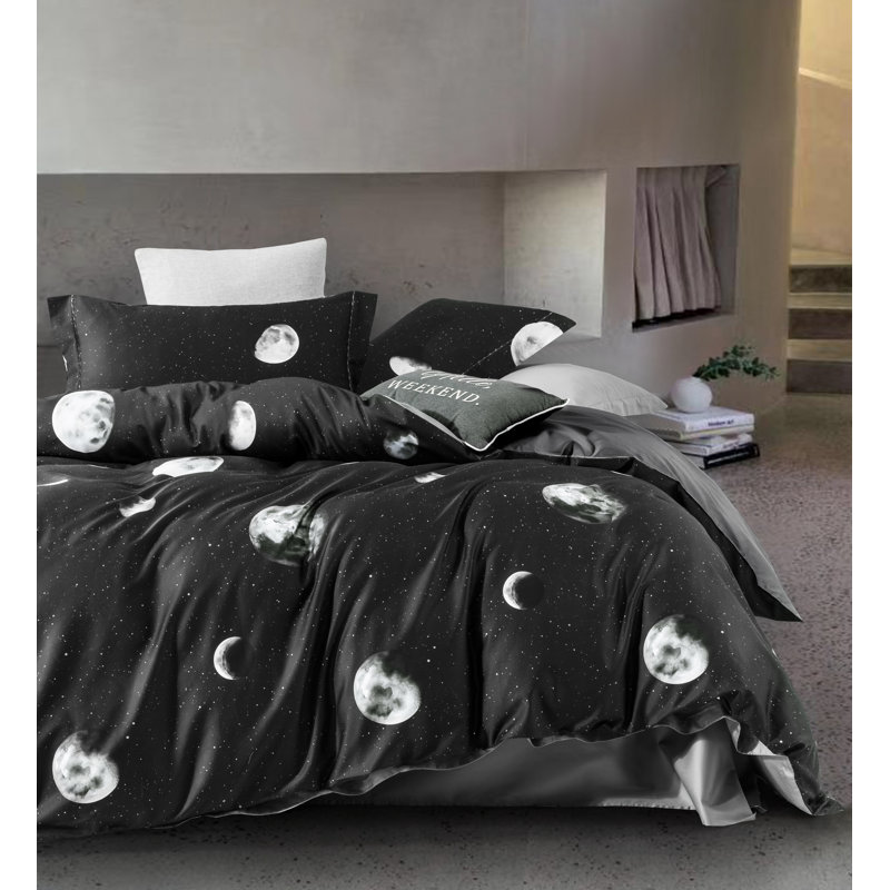 Ensemble de couette Brimson Of Night, Housse de couette pour grand lit + 2 taies décora