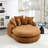 Oversized Oval Upholstered Bean Bag Sofa-1029485810