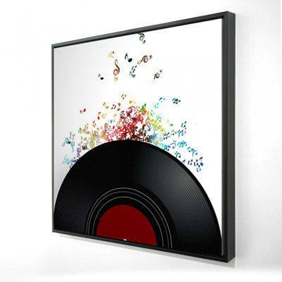 «Notes Escaping From A Vinyle» sur toile