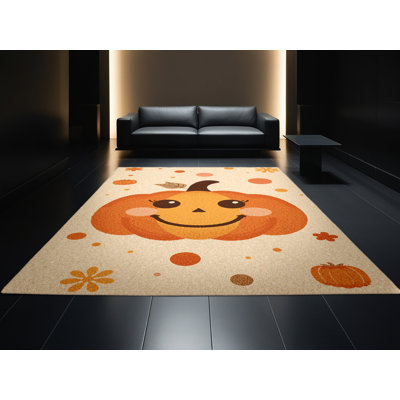 Tapis moelleux moelleux à motif abstrait moderne et contemporain de l'Action de grâce brun et beige