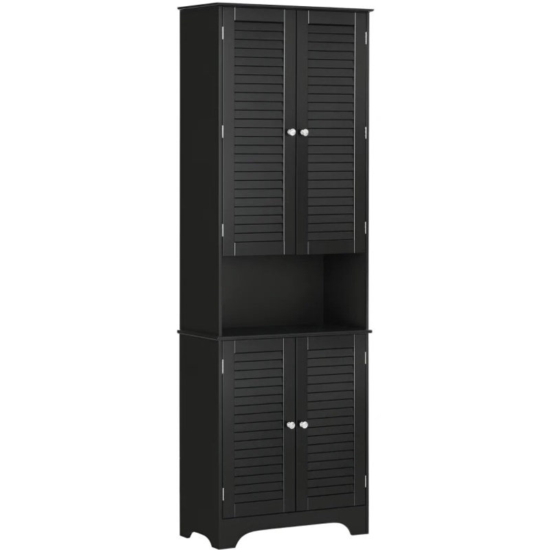 Compact Mdf Bathroom Storage With Adjustable Shelves, Modern Design