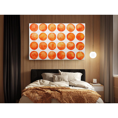 Minimalist Orange Circles on High-Quality Canvas Print - Handcrafted Wall Decor - Stylish Art - Gift - Wall Decor