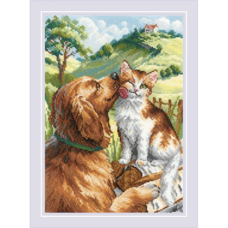 Ensemble de point de croix compté Like Cat and Dog R2275