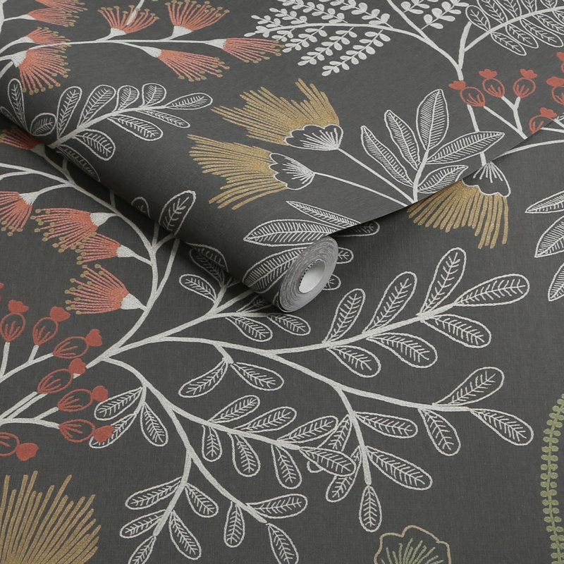 Richmond Navy Wallpaper, Black