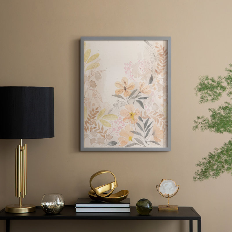 Windswept Wildflowers II, reproduction encadrée - bois massif, Gris, H 30 po x l 24 po