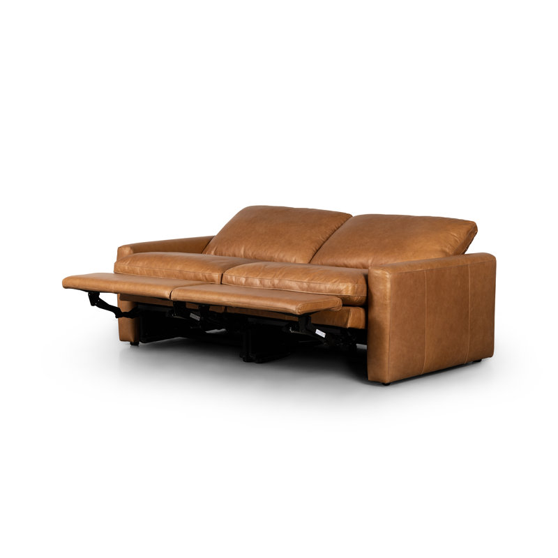 Tillery 78" Upholstered Power Reclining Loveseat, Sonoma Butterscotch Genuine Leather