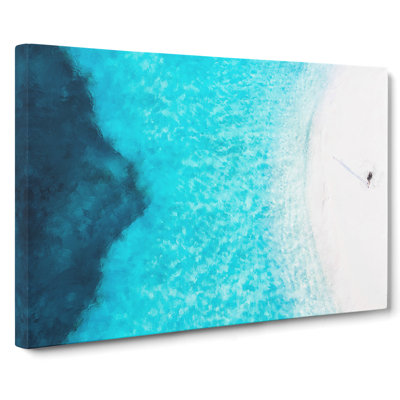 Alone On The Beach - Wrapped Canvas Painting