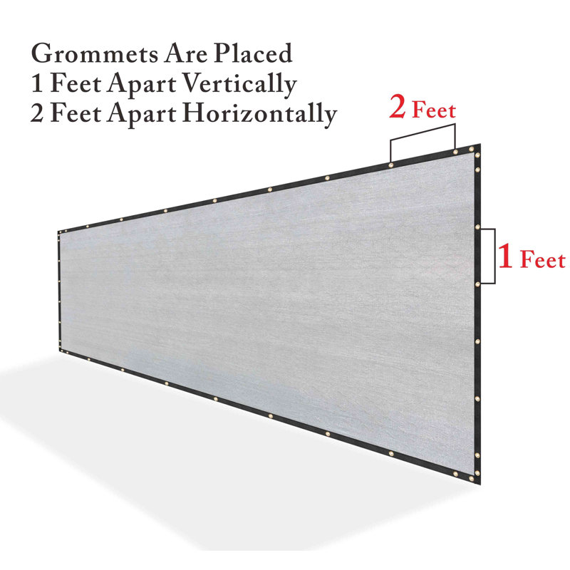 Housse de protection en tissu pour clôture d'intimité H 3 pi ColourTree, Gris, H 3 pi x l 126 pi