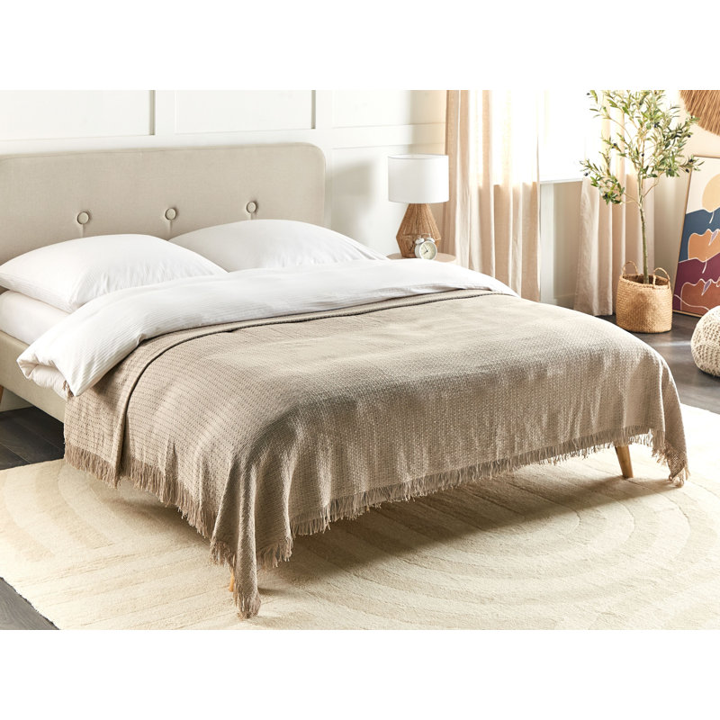 YERBENT Cotton No Pattern Bedspread, Taupe