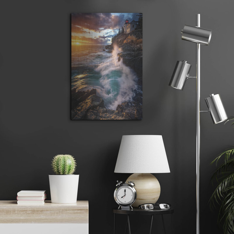 Mur de métal «High Tide At Sunset» par Rick Berk, H 24 po x l 16 po