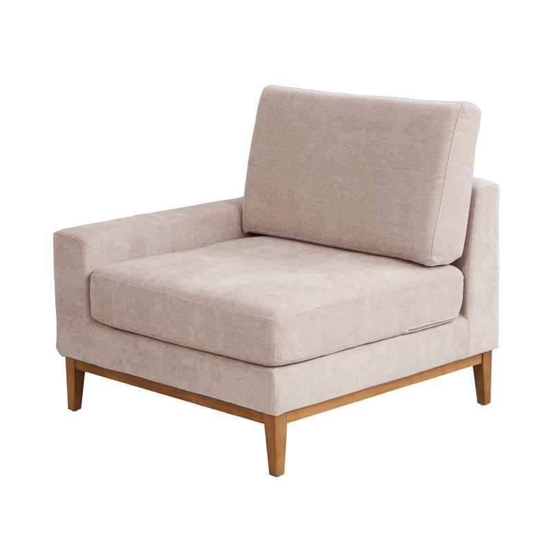 Fauteuil d'appoint modulaire rembourré Bourbeau, Kaki