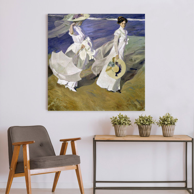 Strolling Along The Seashore - Wrapped Canvas Print, 70cm H x 70cm W