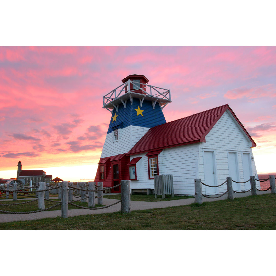 Leinwandbild Grande-Anse-Leuchtturm bei Sonnenuntergang