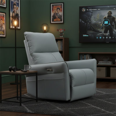 Classic Power Upholstered Recliner Chair with Glider Rocking Swivel Base and USB Ports