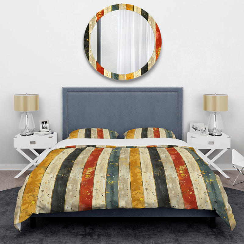 Ensemble de housse de couette V - Glam Sparkling Stripes, Housse de couette pour grand lit + 2 taies décora