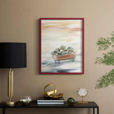 «Christmas Holiday Art CCXLI», reproduction d'art encadrée - bois massif