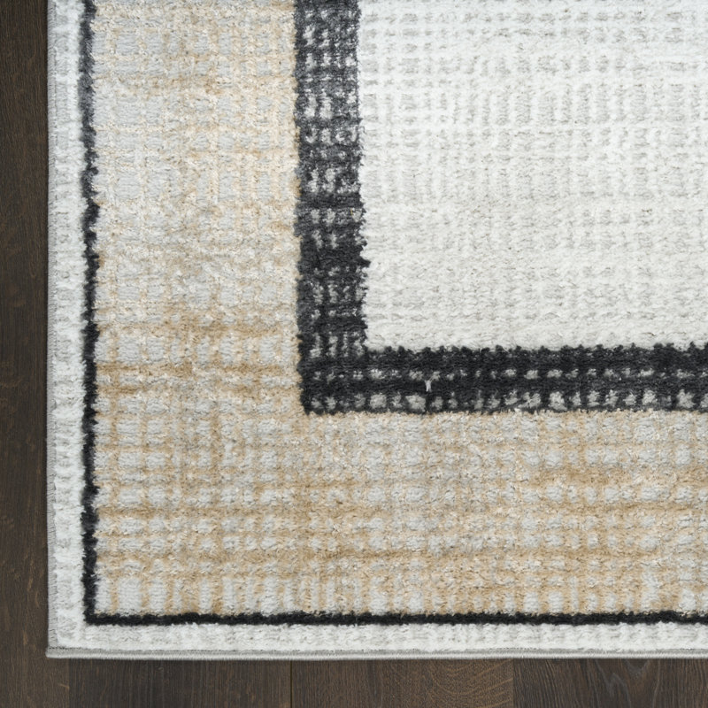 Tapis d'intérieur gris anthracite moderne 4 pi x 6 pi Leuchte, Rectangle 4pi x 6 pi