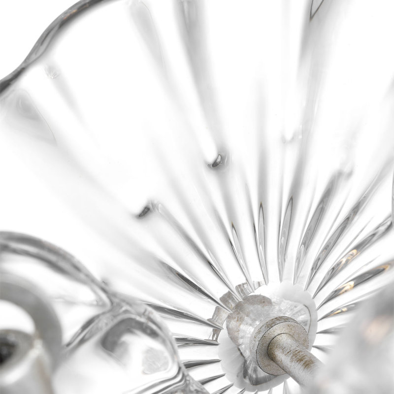 Julie Neill Gianna 36" Ring Chandelier with Clear Glass, Clear, Burnished Silver Leaf