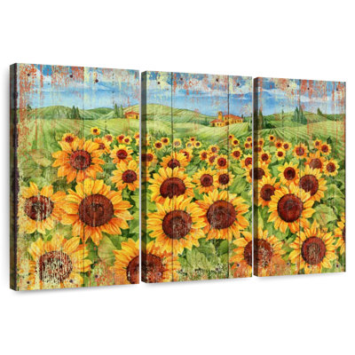 Champ de tournesols Alvord vieilli