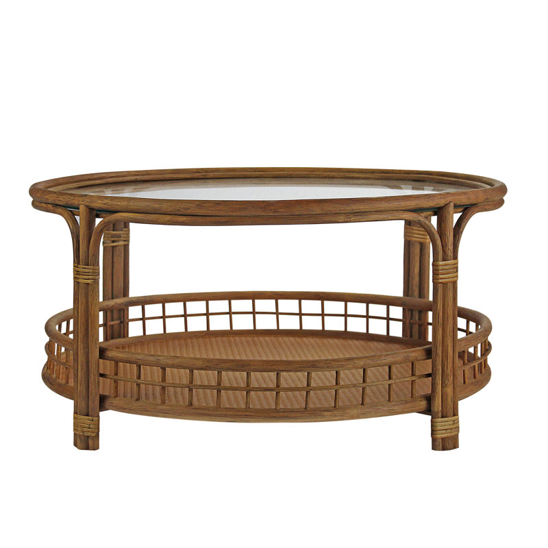 Warmley Glass Top Coffee Table, Walnut
