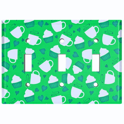 Patterned 3 - Gang Toggle Light Switch Standard Wall Plate