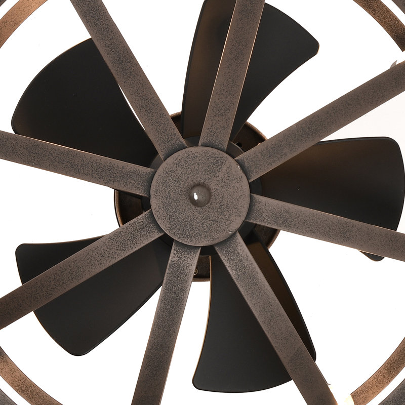 Arlo Caged Ceiling Fan with Lights, Remote Control & Reversible Motor (Bulb Not Included), Bronze