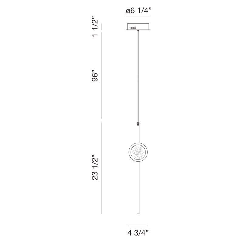 Luminaire suspendu 1 Lt DEL, Laiton