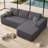Spacious 104" Modular Sofas, Plush Fabric Modern Living Room Couch