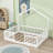 Wood Floor Bed With High Rails And LED Light-387835886