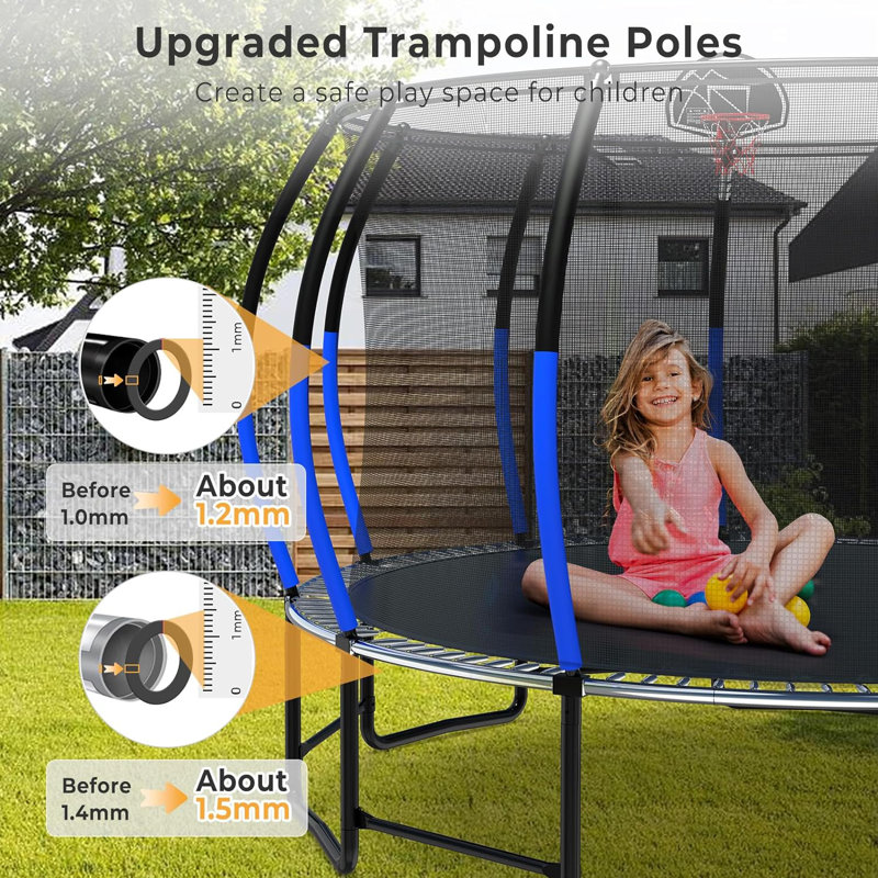Trampoline Sapphome, Bleu / Orange / Jaune