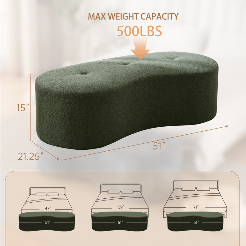 Banc d'appoint 51 po, Green Teddy
