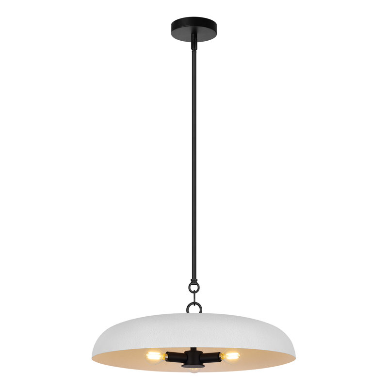 Lysander 3 - Light 20" Single Dome Kitchen Island Pendant Light, Plaster White