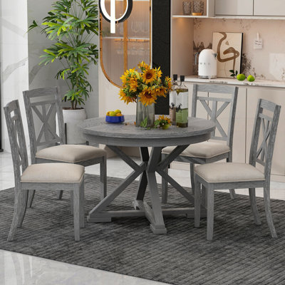 5-Piece Retro Functional Dining Table Set
