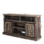 Meuble télé 65 po avec foyer de 23 po, brun antique, 4 trous de gestion des câbles, console de divertissement intérieure spacieuse, rangement spacieux