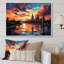 «Orange Blue City St. Louis City», reproduction d'art sur toile-1239293591-1239293596