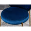 2 chaises de salle à manger en velours bleu avec dossier et pieds en métal-205130595
