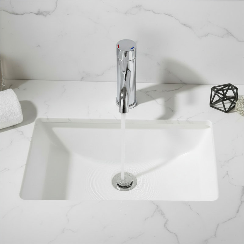 Robinet de salle de bain en métal chromé, bonde escamotable et poignée simple, fabrication en métal