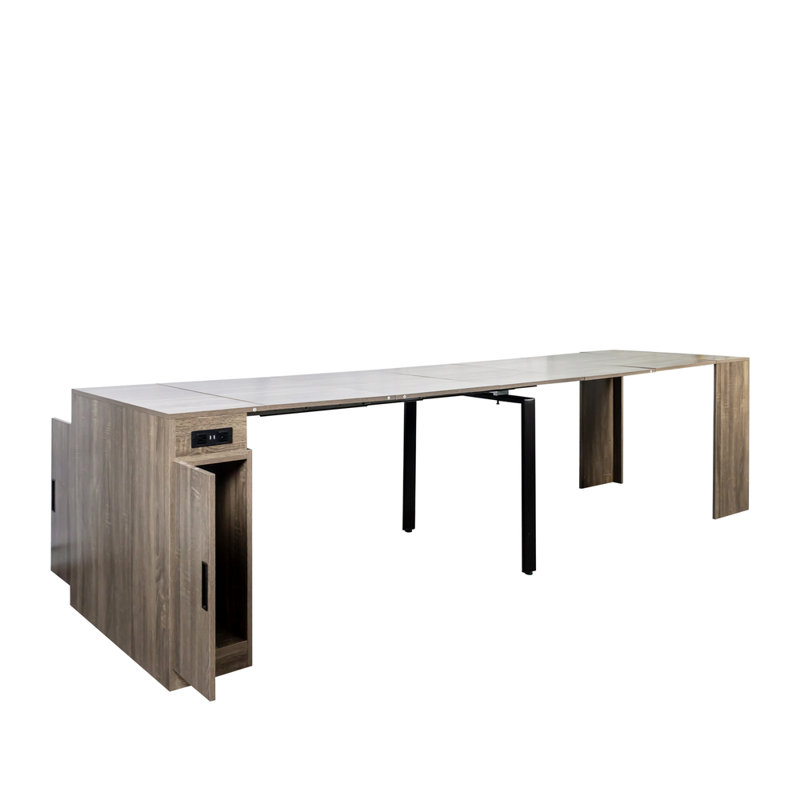 Table de salle à manger extensible Keefe, Brun