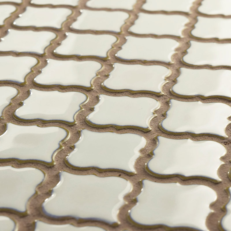 Hudson Tangier 2" x 2" Porcelain Arabesque Mosaic Wall & Floor Tile, Snowcap White