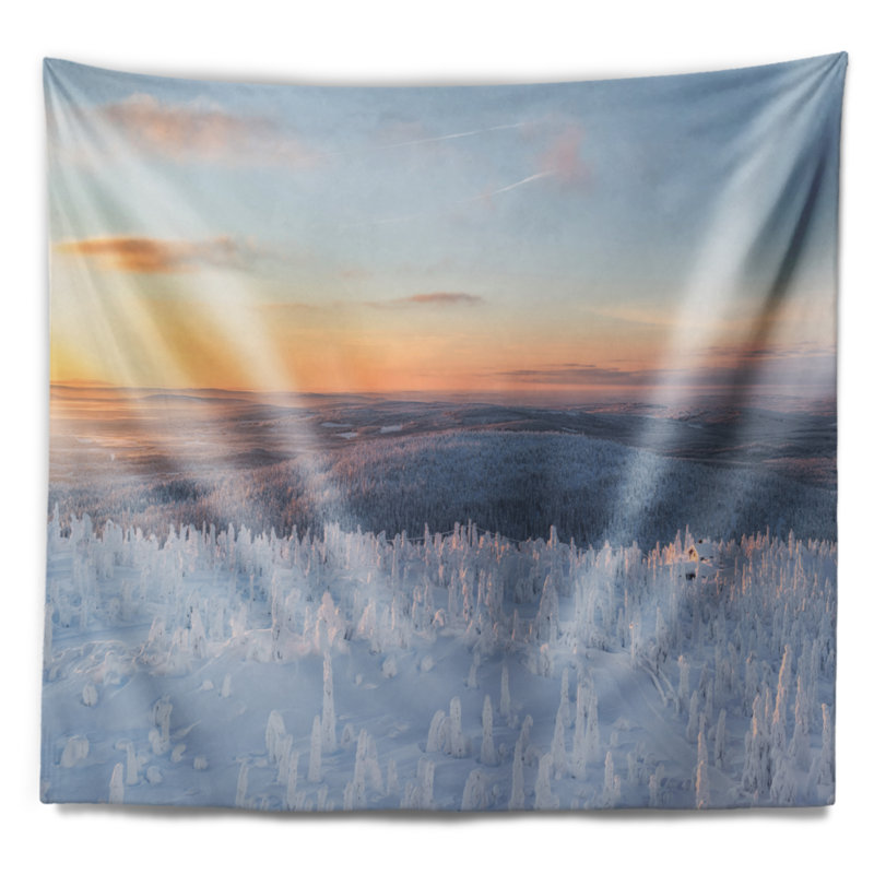 Paysage d'hiver en Laponie, H 78 po x l 92 po